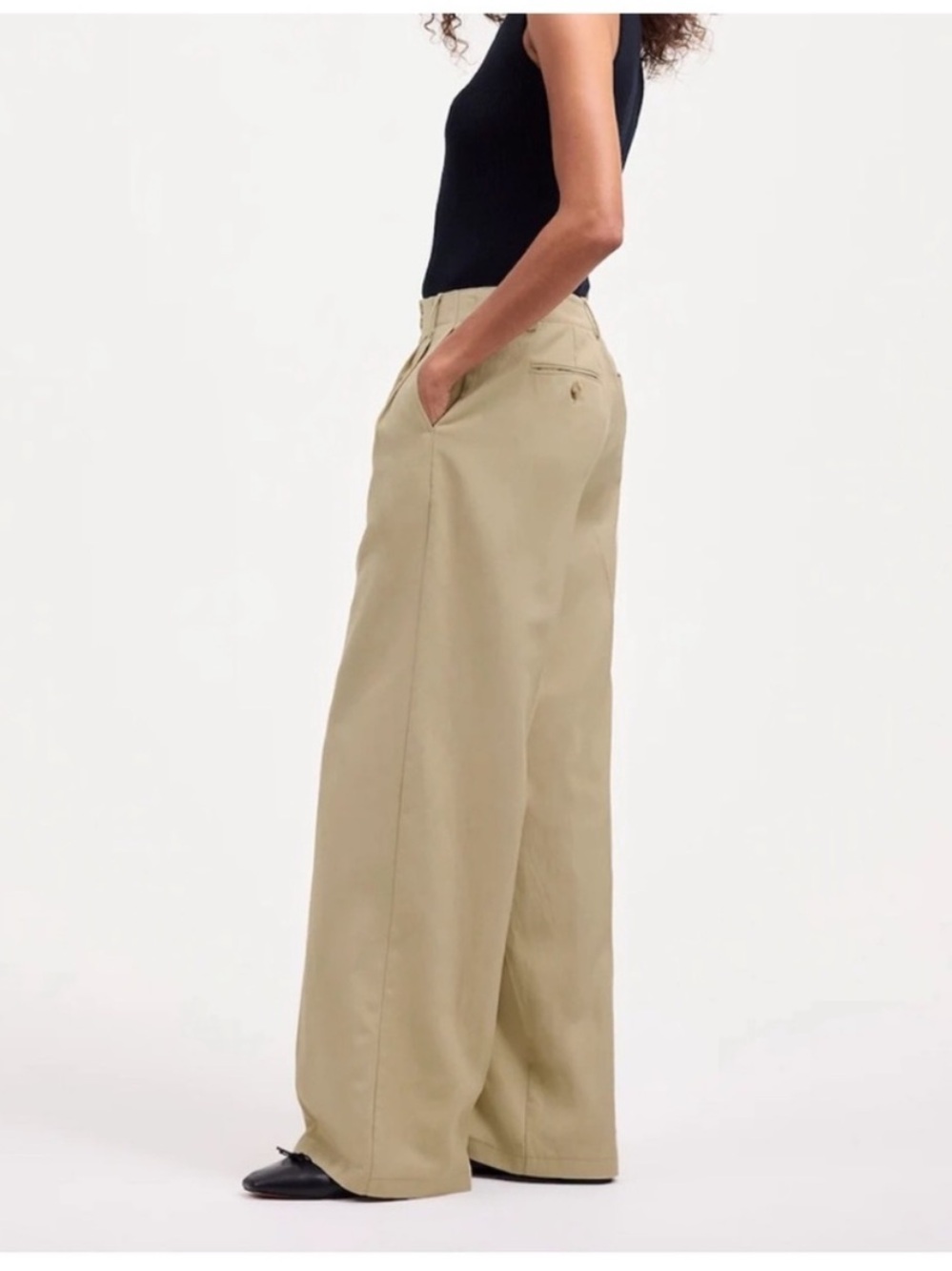 NWT Madewell Harlow Wide-Leg Pleated Trousers